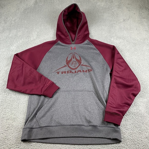 Under Armour Other - USC Trojans Hoodie Mens Large Grey Cardinal Under Armour Storm Pocket Sweatshirt